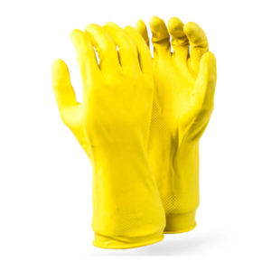 Yellow Household Solid Rubber Gloves - 10143/Y